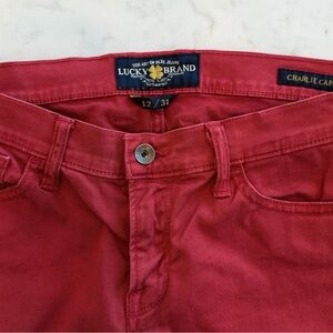 Lucky Brand Women's Vibrant Red Slim Straight Jeans